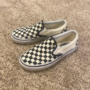 Checkered slip on vans